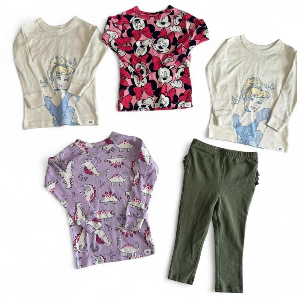Girls 18-24M Clothing Lot – 5‎ Pieces NWOT (Disney Tops + Pants) Baby Gap
